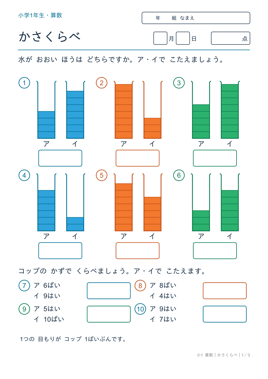 かさくらべ 水のかさくらべ