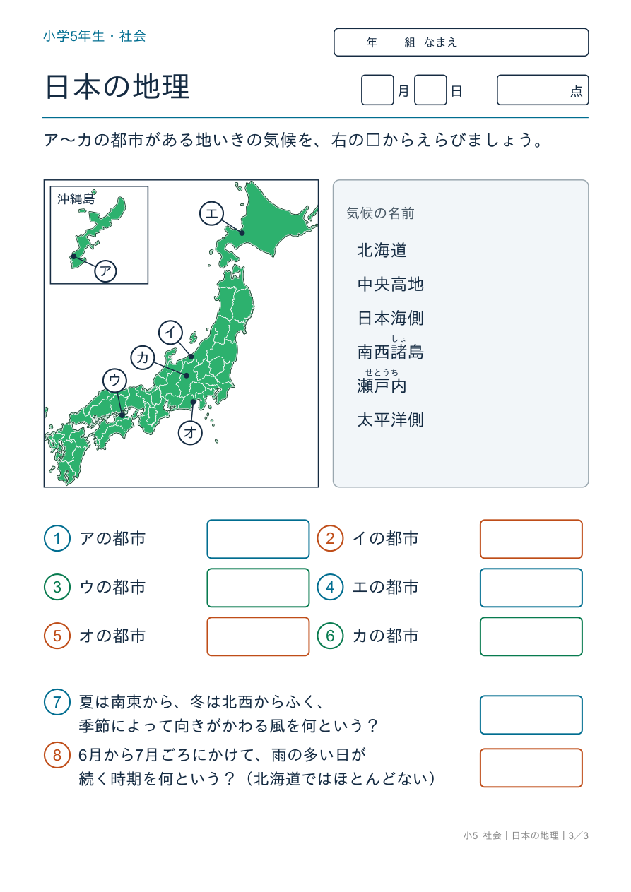 日本の地理 日本の気候