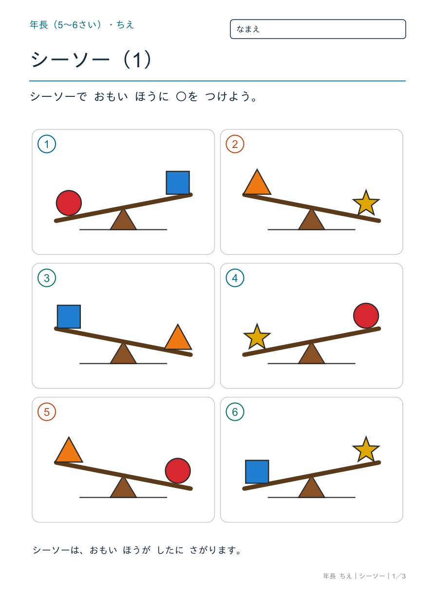 シーソー おもいほうはどっち